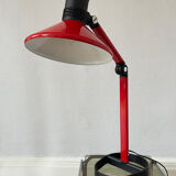 Vintage industrial desk lamp metal red and black 70s 80s