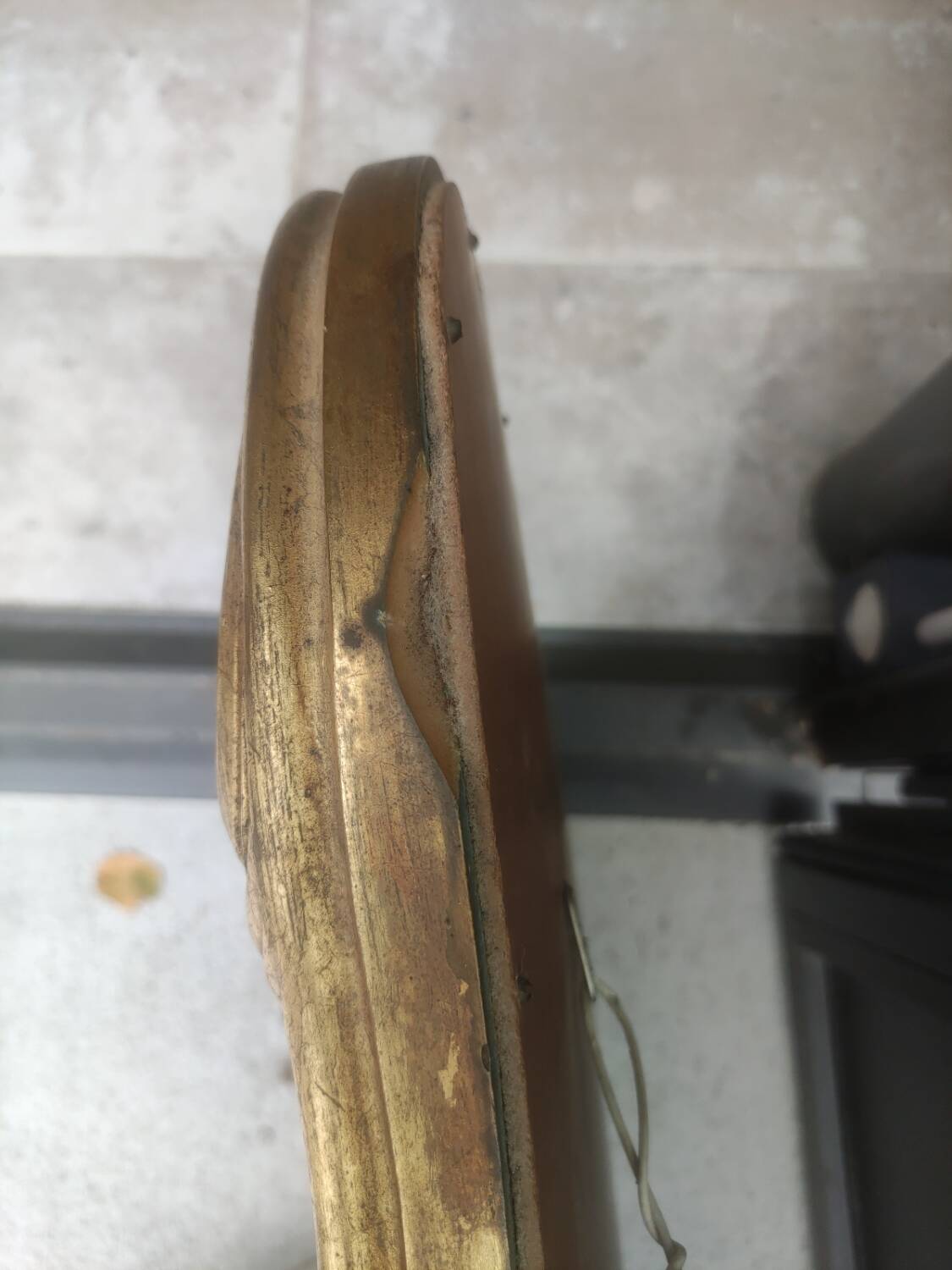Old large golden mirror