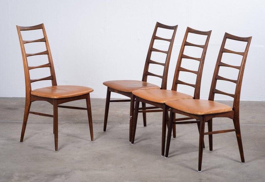 Lis Dining Chairs in Rosewood by Niels Koefoed, Denmark, 1960s, Set of 4