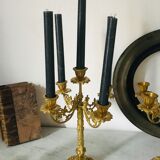 Pair of golden brass candlesticks