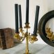 Pair of golden brass candlesticks