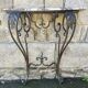 Wrought iron console, marble, 20th century