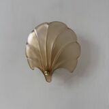 Applique vintage coquillage, verre ambré, France, 1970