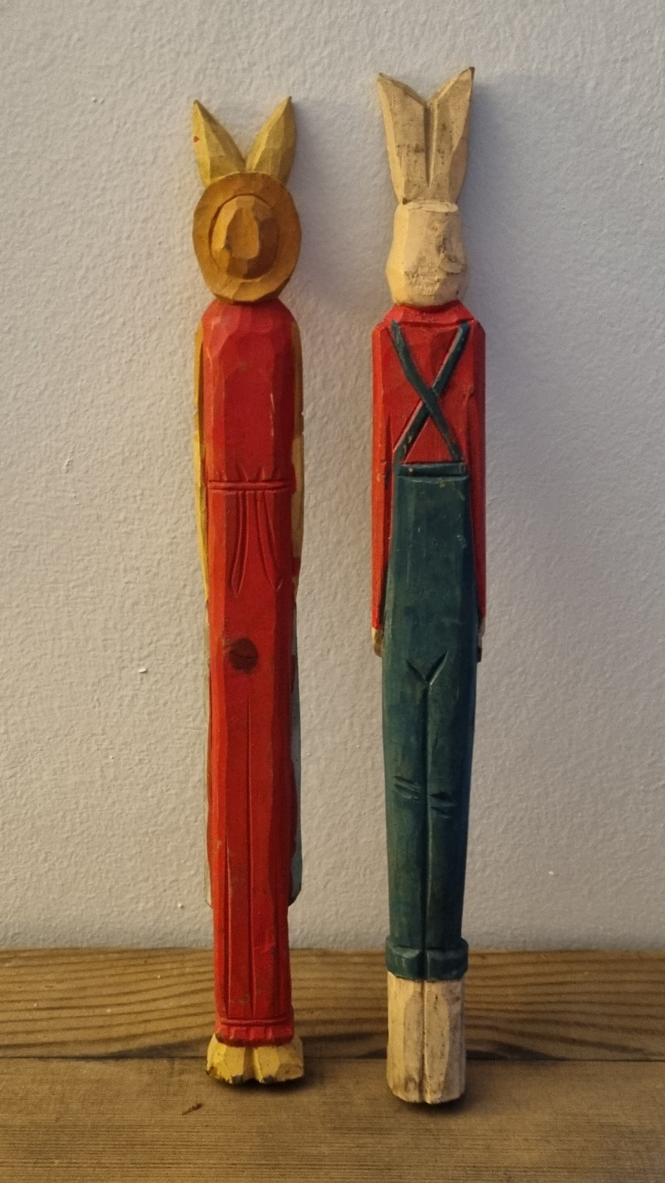 Lot wooden toys rabbits