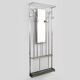 Cloakroom with aluminum coat with mirror, 6 hooks, hat holder. Year 50