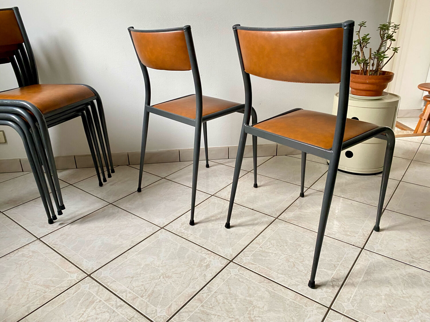 2 original vintage 1960s Mullca 510 adult school chairs