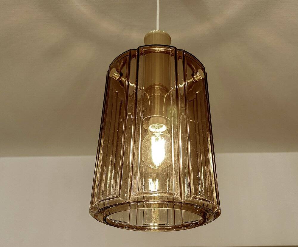 Vintage Glass Pendant Light Limburg, 1970s