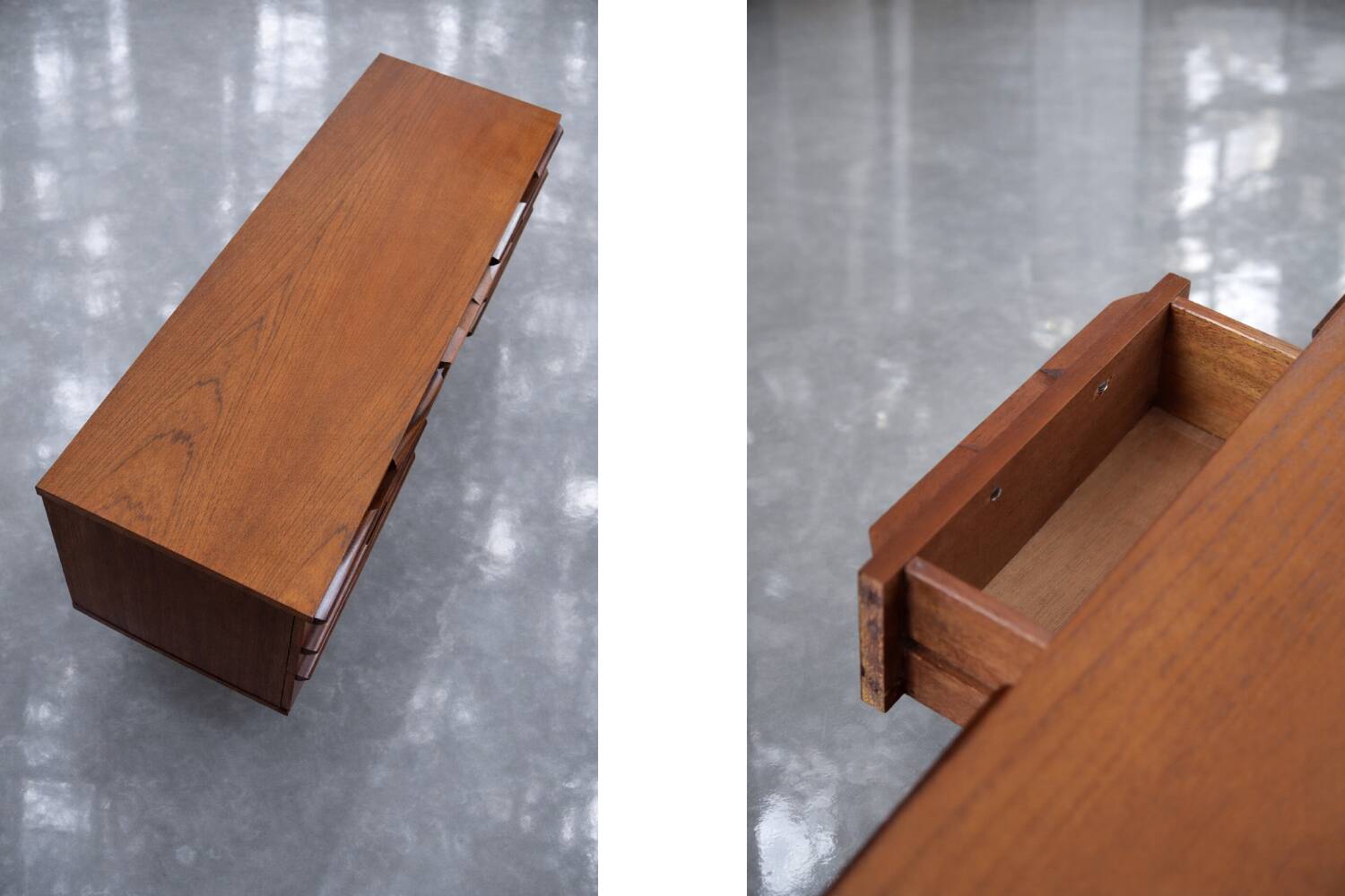 Vintage Mid-Century Modern Brown Teak Desk, 1960s