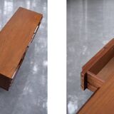 Vintage Mid-Century Modern Brown Teak Desk, 1960s