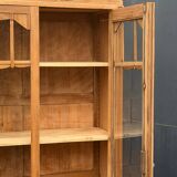 Parisian glass-fronted Art Deco wardrobe in solid raw walnut.