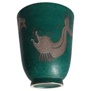 Wilhelm kage 'argenta' ceramic vase for gustavsberg sweden 1940s marked