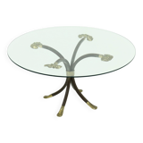 Coffee Table by Manfred Bredohl in Brass and Forged Iron 1970s