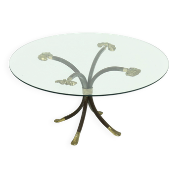 Table basse de Manfred Bredohl en laiton et fer forgé, années 1970