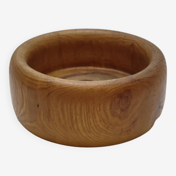 Vintage Scandinavian Turned Wood Empty Pocket Bowl