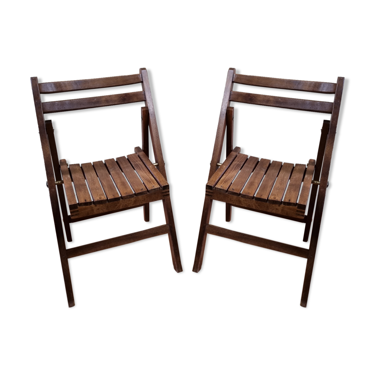 Pair of folding children's chairs, 60s-70s