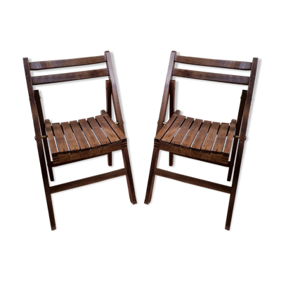 Paire de chaises d'enfant pliantes, années 60-70