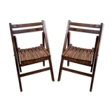 Pair of folding children's chairs, 60s-70s