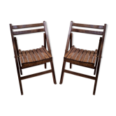 Pair of folding children's chairs, 60s-70s