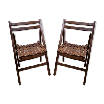 Paire de chaises d'enfant pliantes, années 60-70