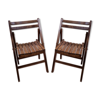 Pair of folding children's chairs, 60s-70s