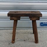 Solid oak milking stool
