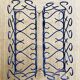 Pair of blue-painted wrought iron planters, 1960s