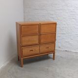 Decorative 'N-Line' bar cabinet in oak by P&J Neirinck, 1968