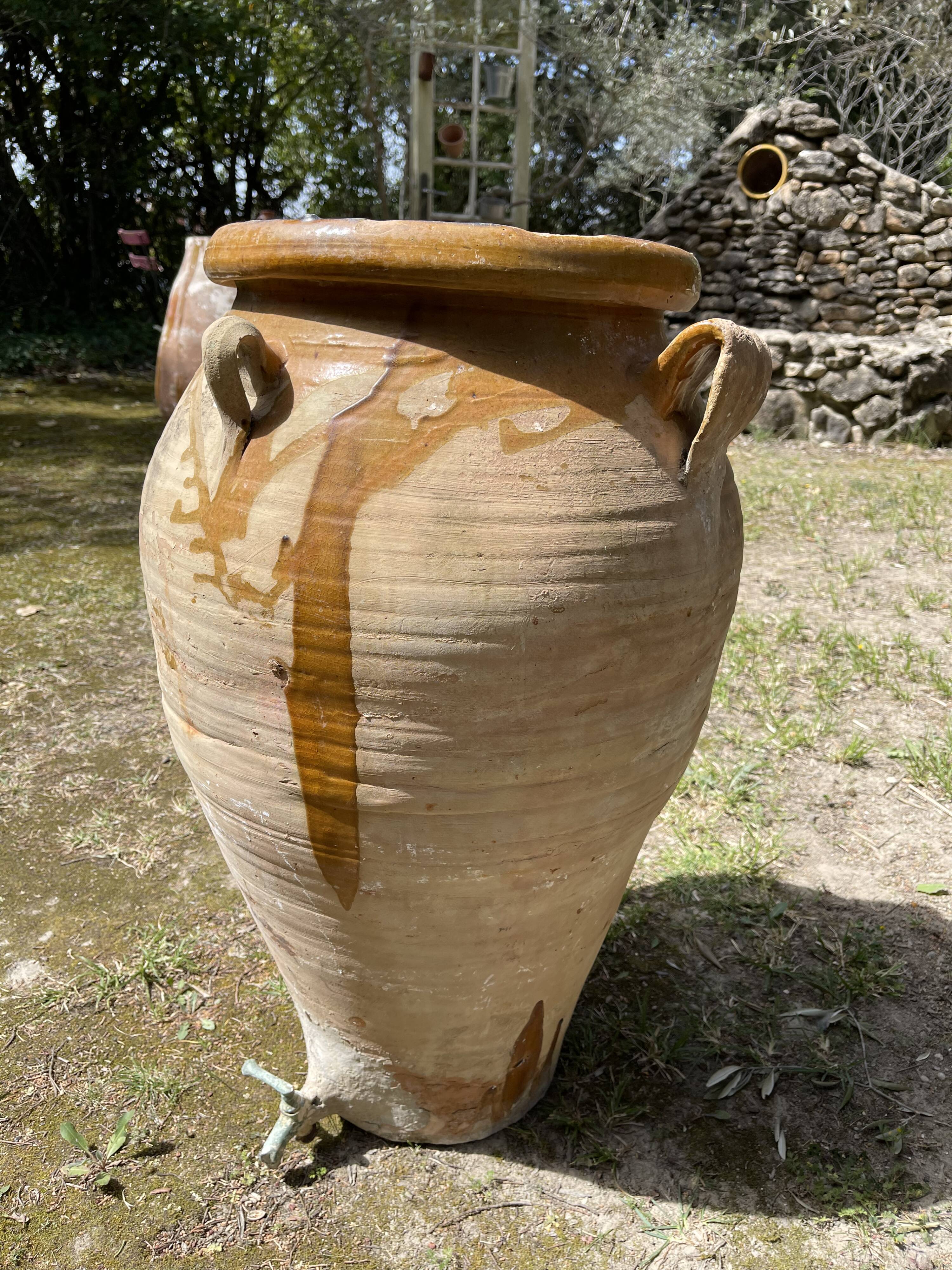 Ancient terracotta pottery jar