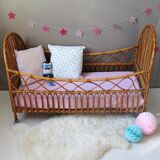 Vintage rattan cradle
