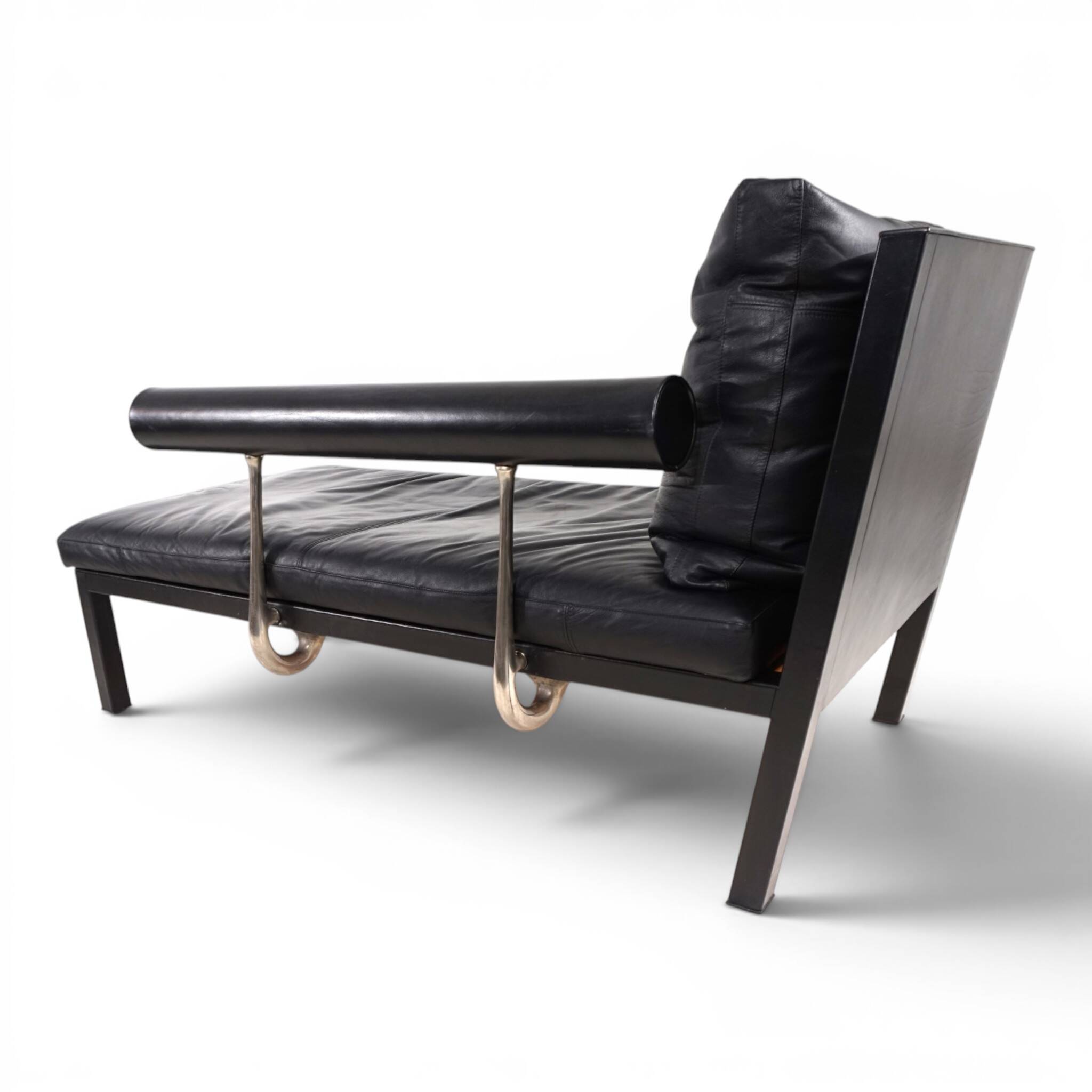 B&B Italia Baisity Leather Chaise Lounge / Daybed by Antonio Citterio, 1980