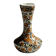Petit vase soliflore blanc à décor floral et animalier orange H14 L9