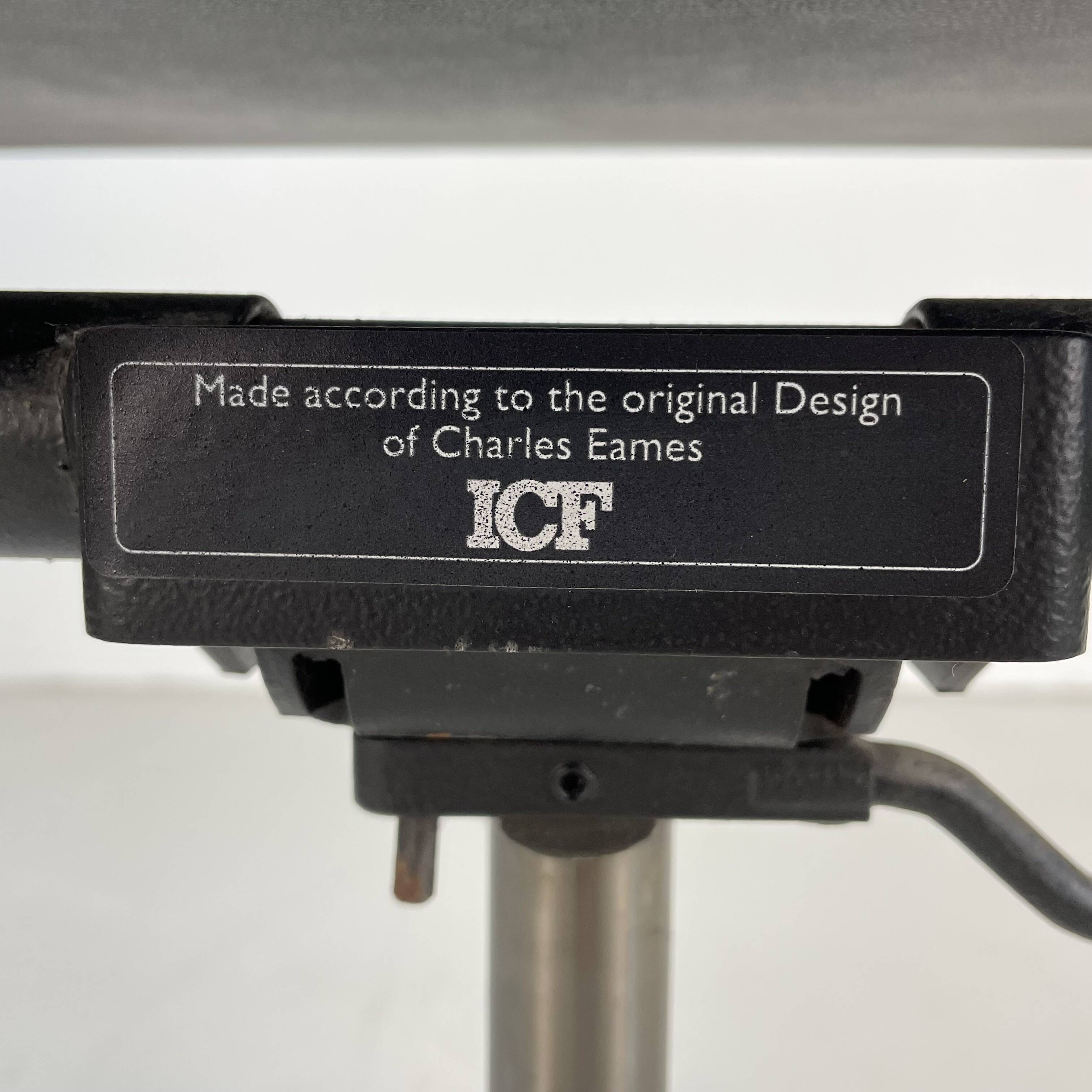 Eames ICF for Herman Miller black leather Soft Pad height adjustable Group chair