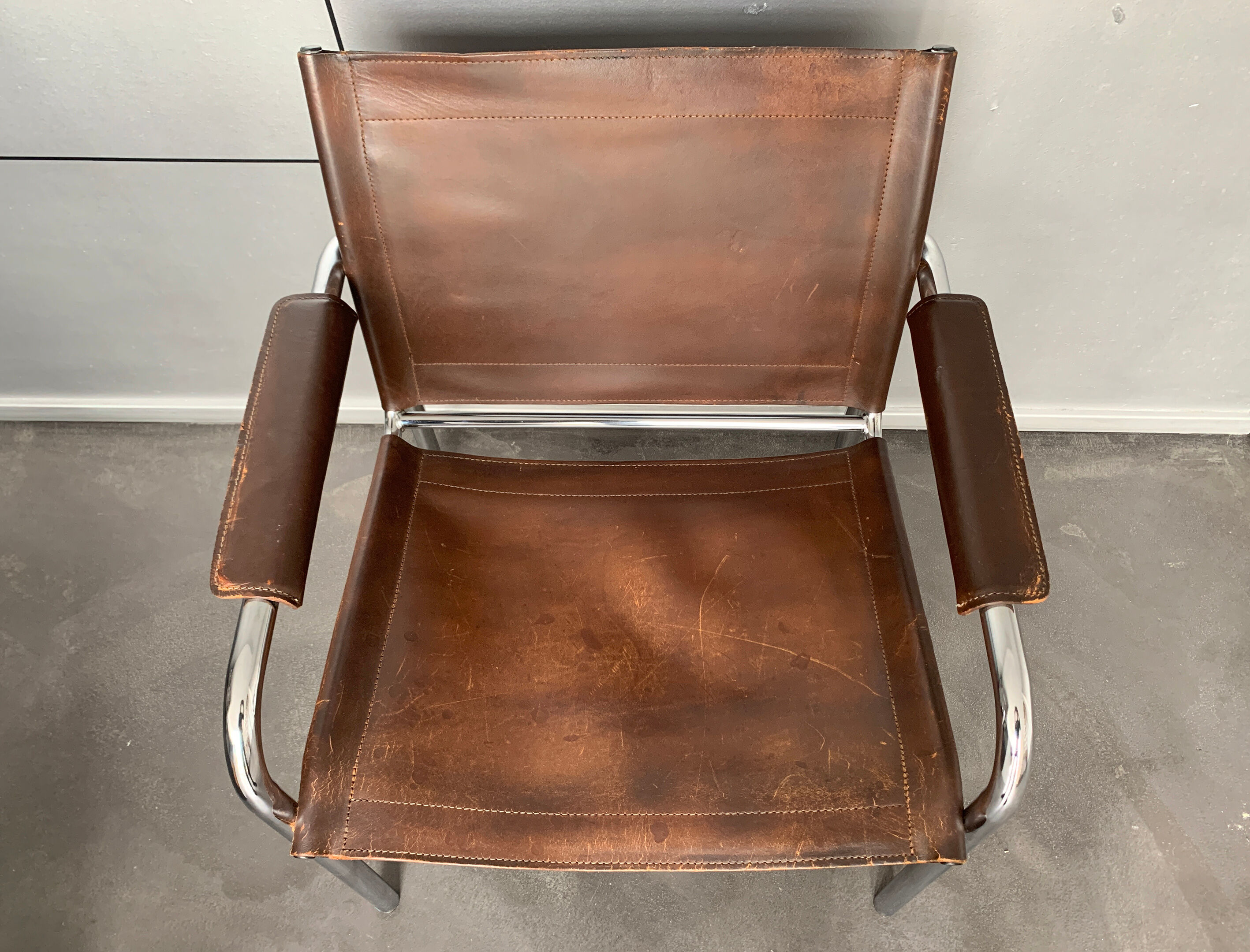 'Klinte' armchair for Ikea, chrome & leather design Tord Bjorklund 1970s chair