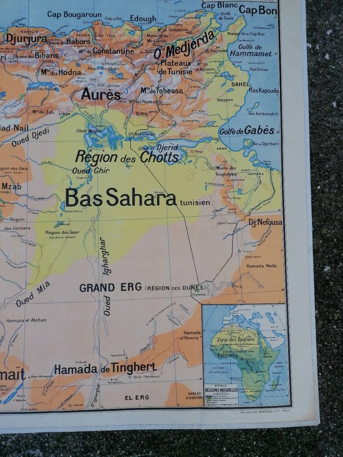 Old Vidal Lablache map N°11 Algeria Tunisia Sahara