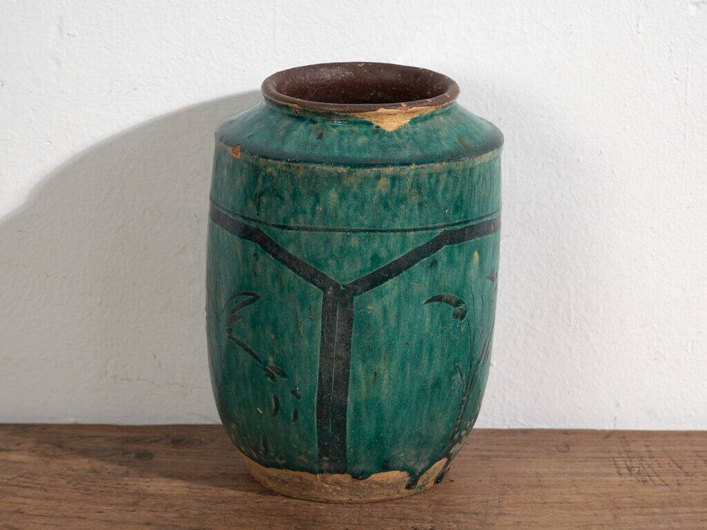 Antique enamelled vase with floral patterns (c.1820) #15