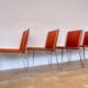 Set of mid-century design chrome dining chairs and table, 1970s