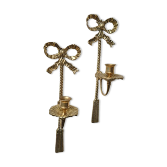 Set de 2 appliques murales chandelier en laiton