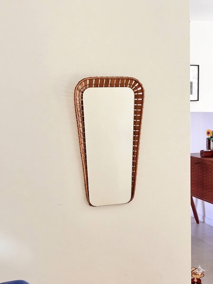 Vintage rattan mirror