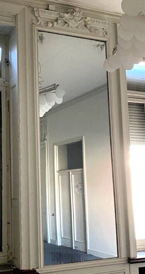 Napoleon III style mirror in carved wood and stucco 19th century