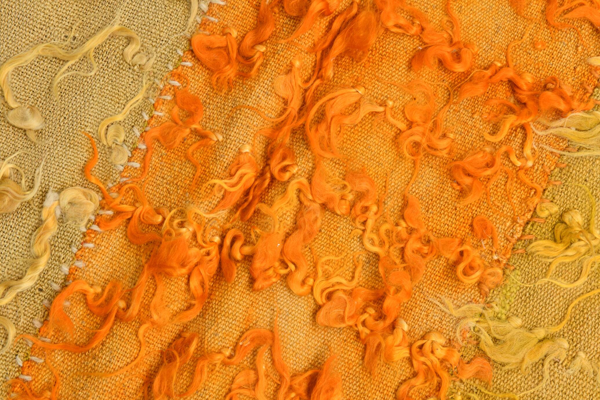 5x7 Yellow & Orange Moroccan Wool Kilim Rug, 146x210Cm