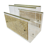 Porte-revue en plexi et cannage