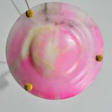 Charming pink Art Deco alabaster pendant, 1940s