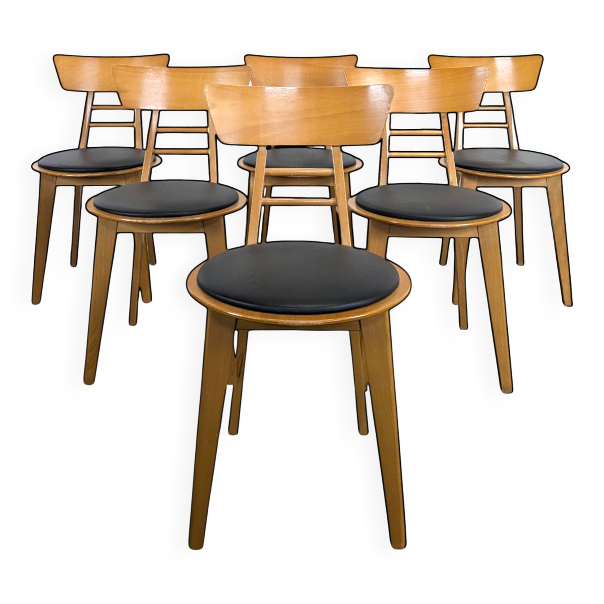 Set of 6 chairs published by Ton.