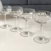 Lot of 4 x Champagne Coupes / Doyen Glassware. Art Deco 1930s.