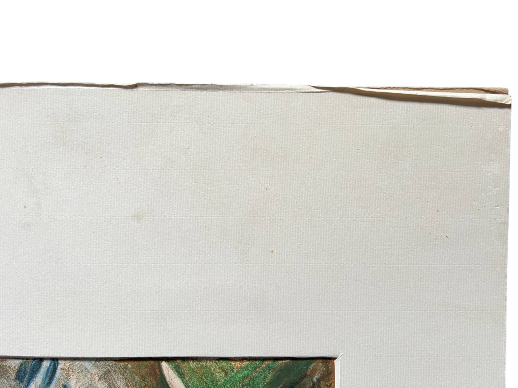 Dessin contrecollé sur du carton