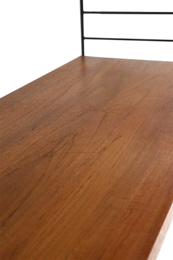 Original String shelving unit / Kajsa & Nisse Strinning / teak / mid-century modern design / black / 75x80x30cm