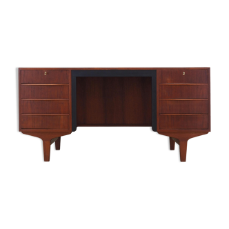 Bureau en teck, design danois, années 1970, fabriqué au Danemark