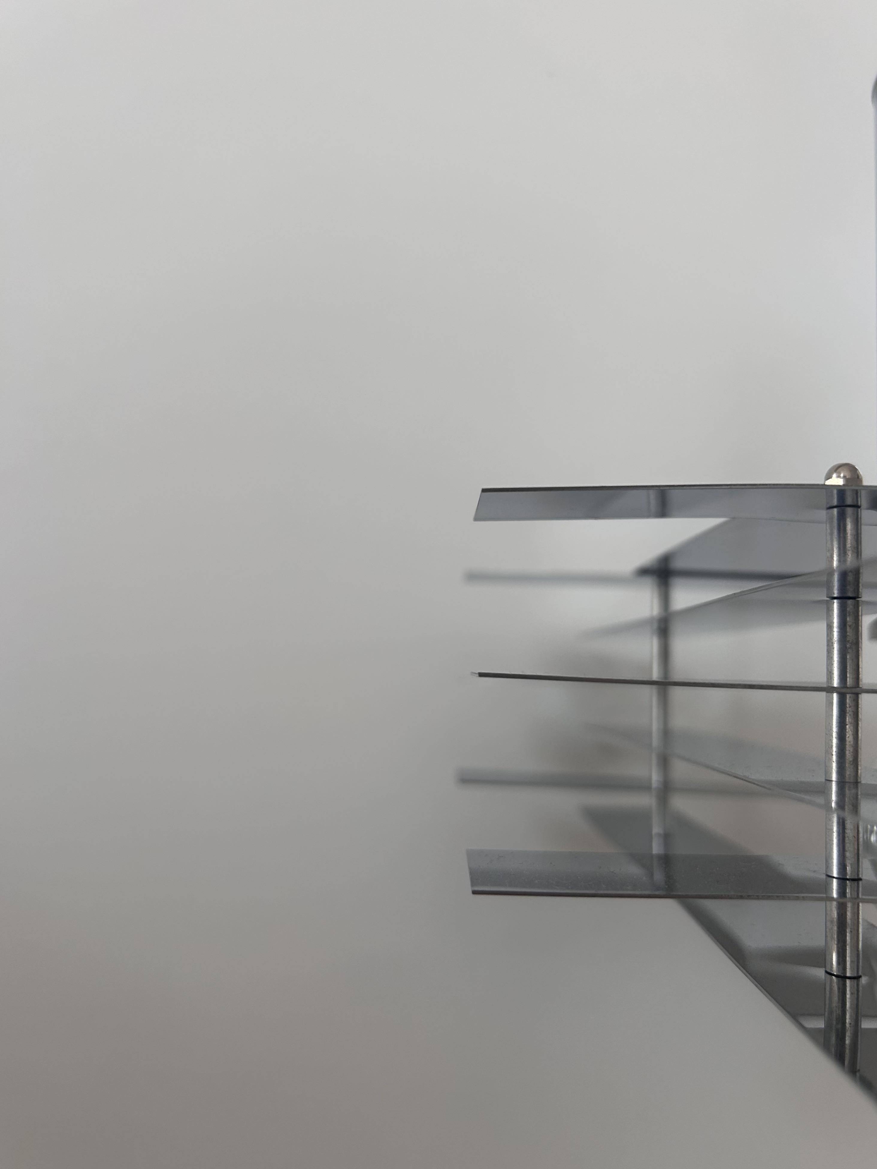 Vintage geometric pendant light, chrome metal, France 1960s