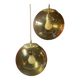 Pair of vintage smoked glass ball pendant lights from Biot glassworks