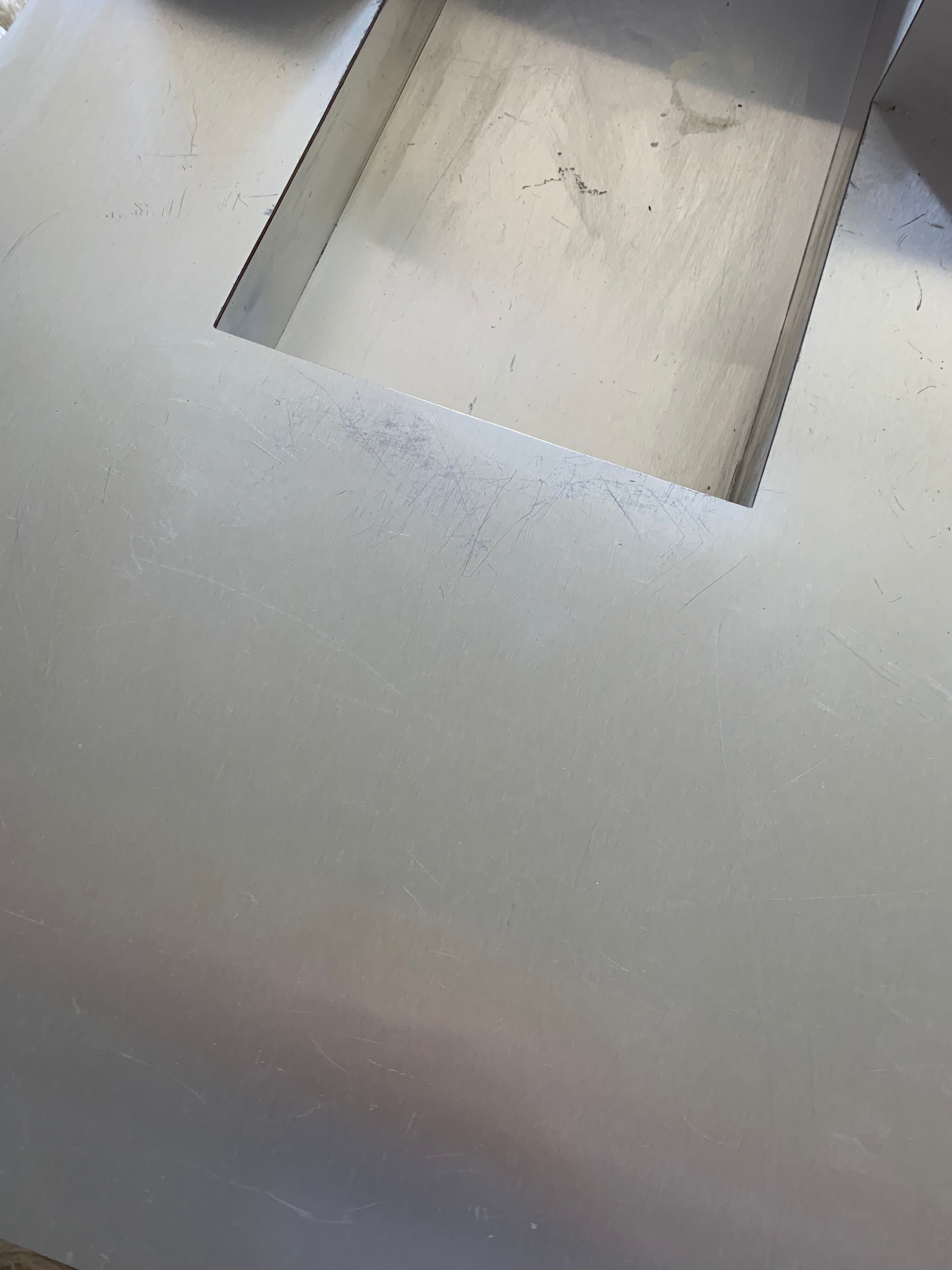 Table basse aluminium et bois